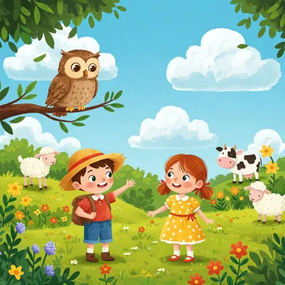 A Wise Old Owl Illustration