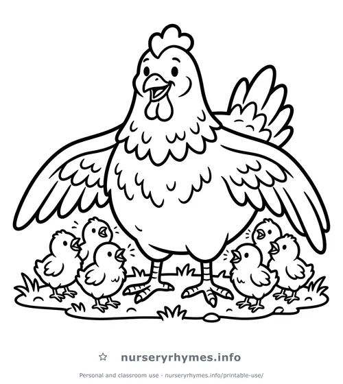 Los Pollitos Dicen coloring page to print