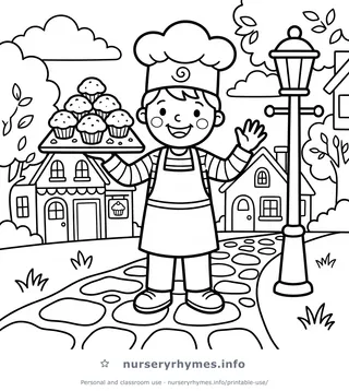 The Muffin Man coloring page